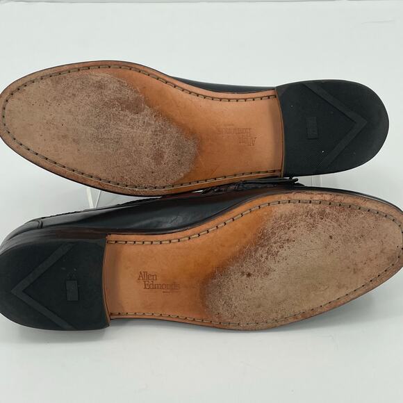 Allen Edmonds Men's Woodstock Loafers, Black/Cognac, Braided Tassel, Sz 10.5E - Picture 7 of 16